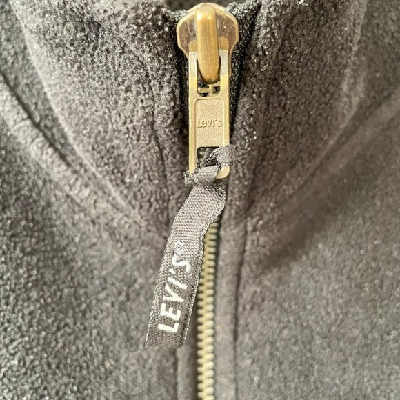 Levi's Fleece Zip Up Vest, Black/Grey, Size L - Picture 3 of 8